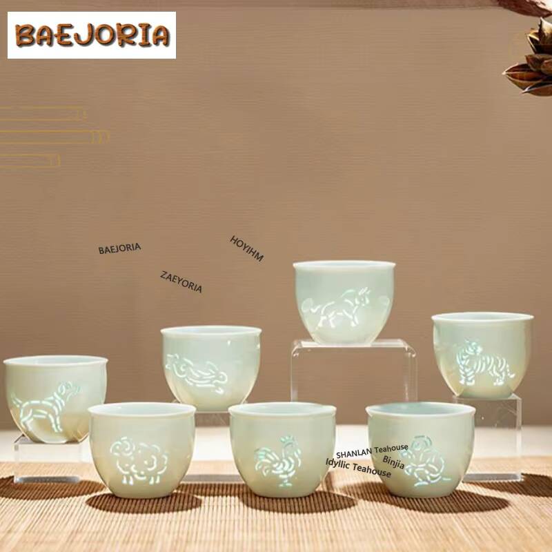 Celadon Ceramic Cup - 175ml Sternzeichen-Teeschale aus Celadon, Exquisite Handgefertigte