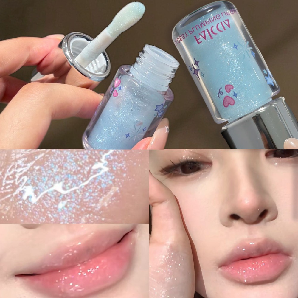 Lip Tint Korean - Babyblauer Funkelnder Lipgloss Feiner Glanz Wasserglänzende